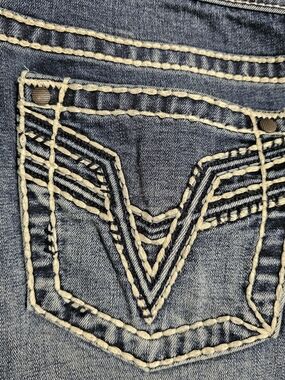 Blue Denim Jeans Pocket with White Contrast Stitching
